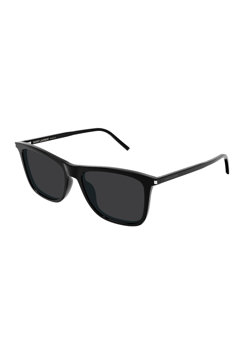 Ochelari de soare patrati cu lentile uni si model unisex - Negru