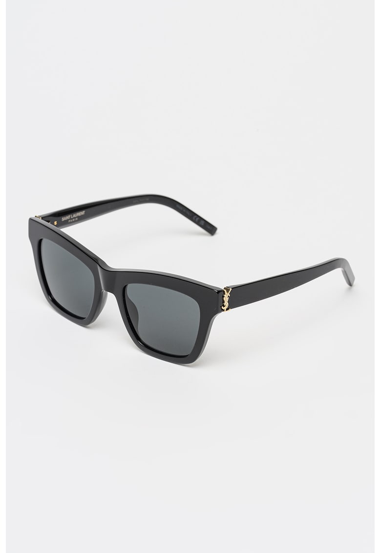 Ochelari de soare patrati cu logo lateral - Negru