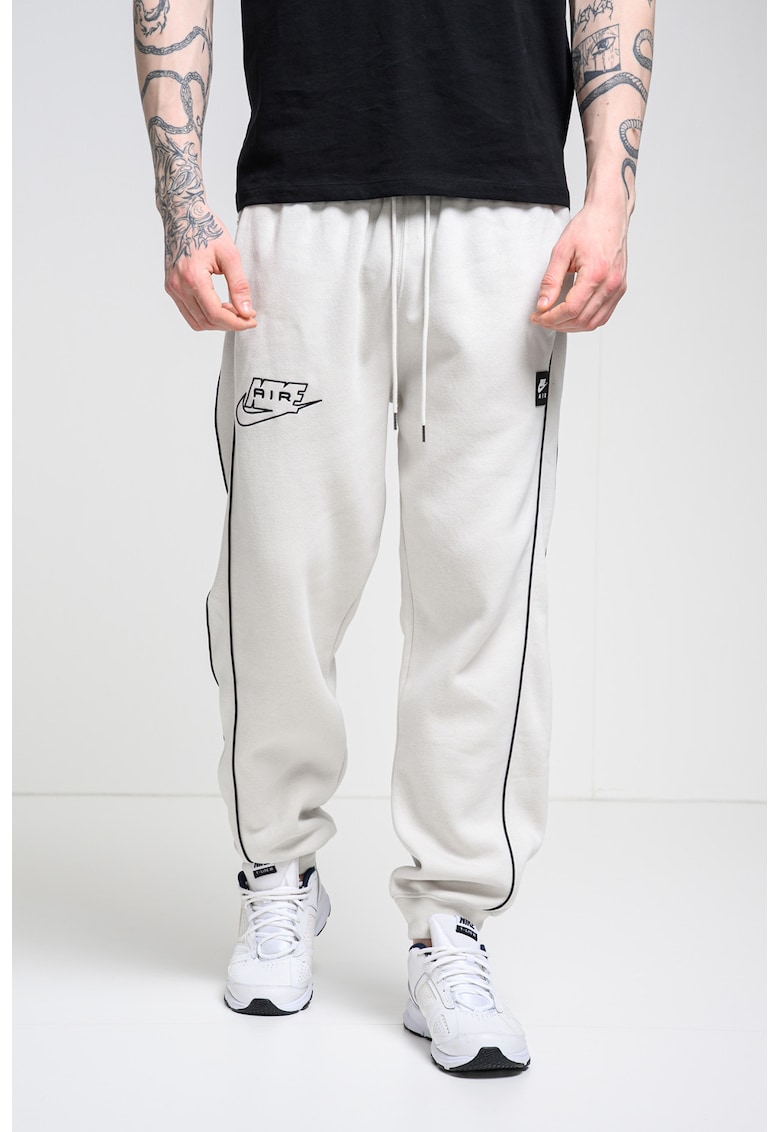 Pantaloni de trening cu logo brodat Air - Negru/Alb murdar