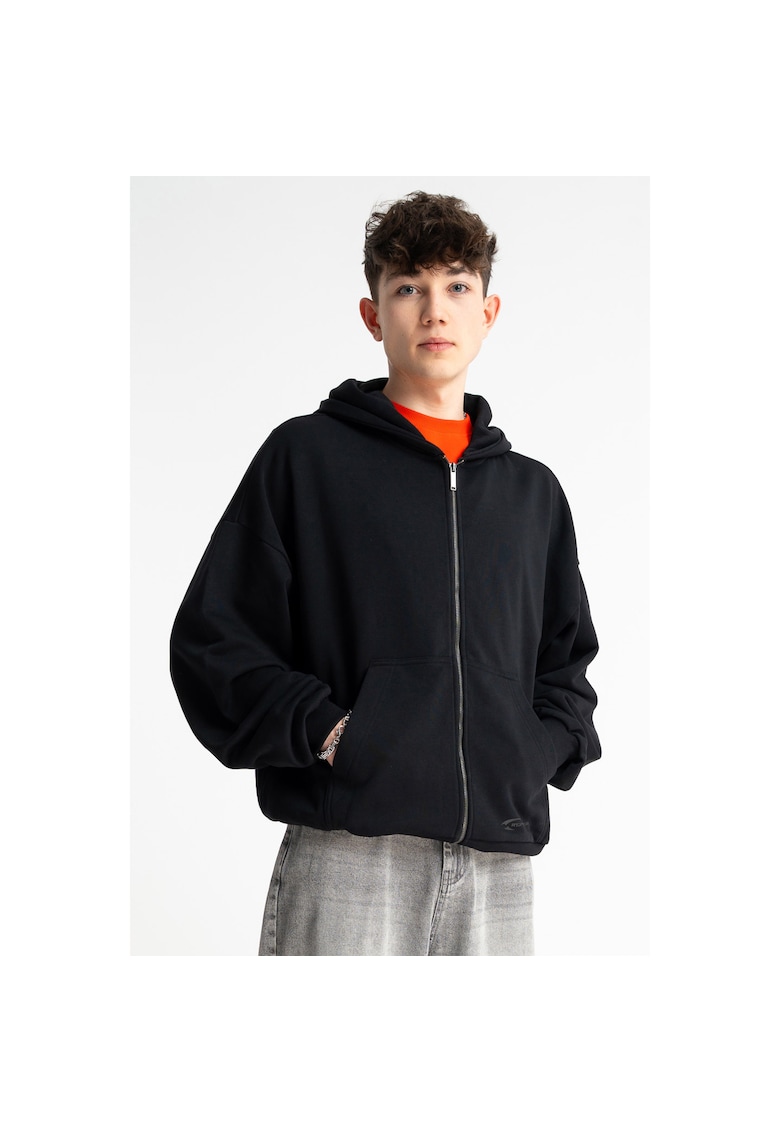 Hanorac lejer cu fermoar si buzunare oblice