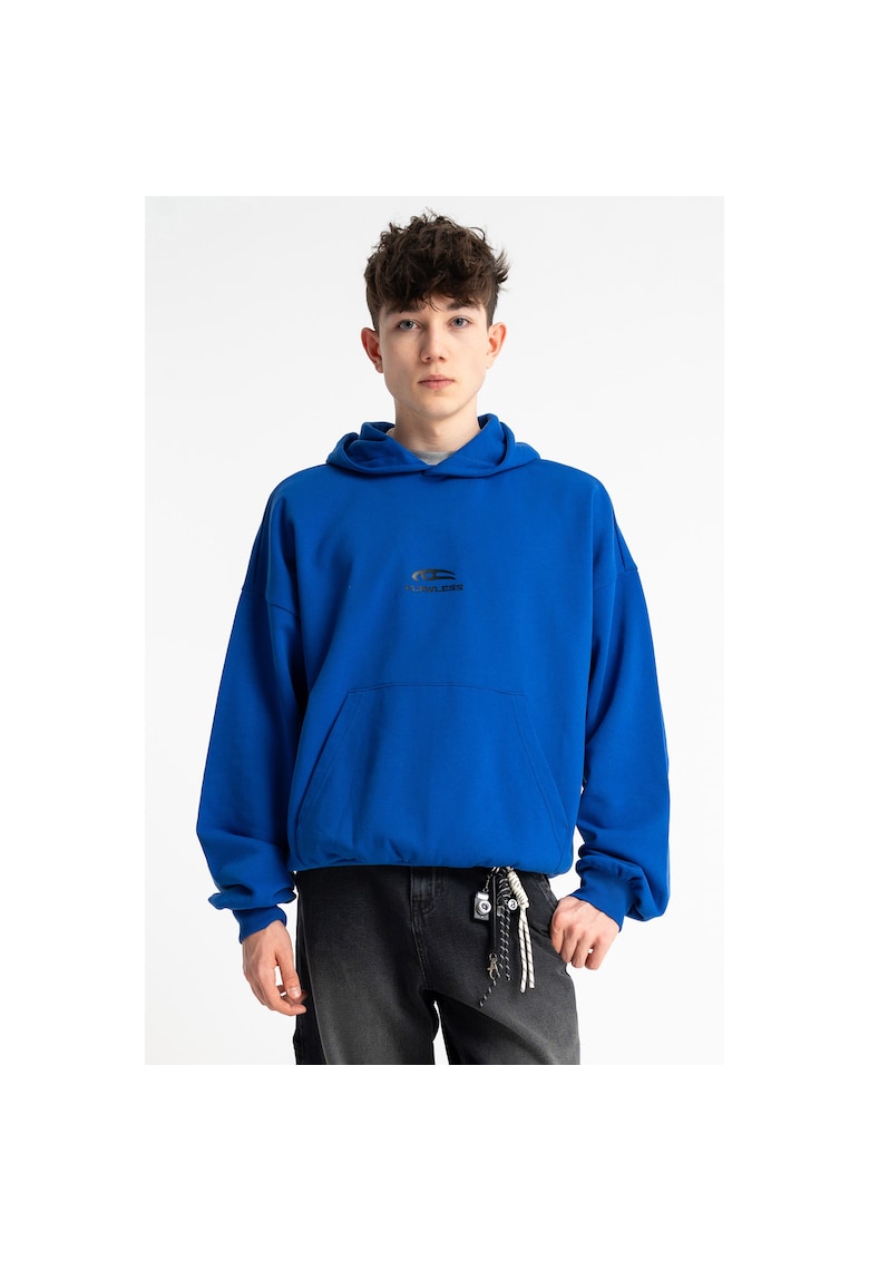 Hanorac albastru si imprimeu minimalist