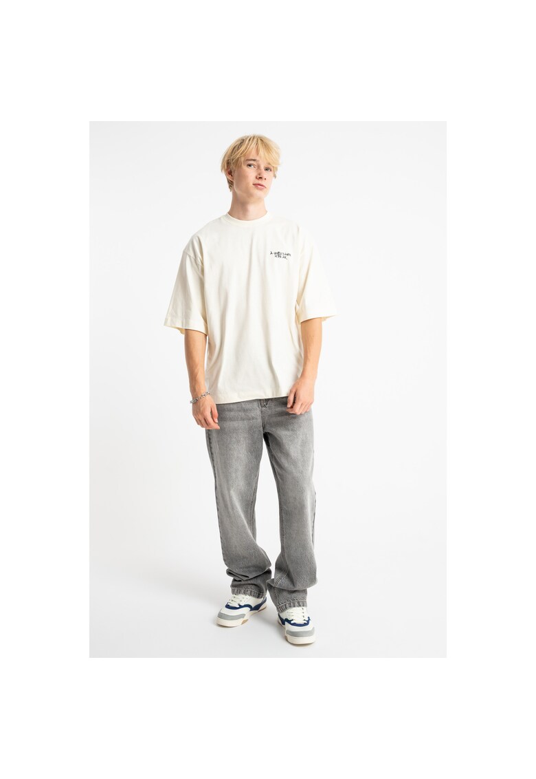 Tricou supradimensionat din bumbac cu imprimeu