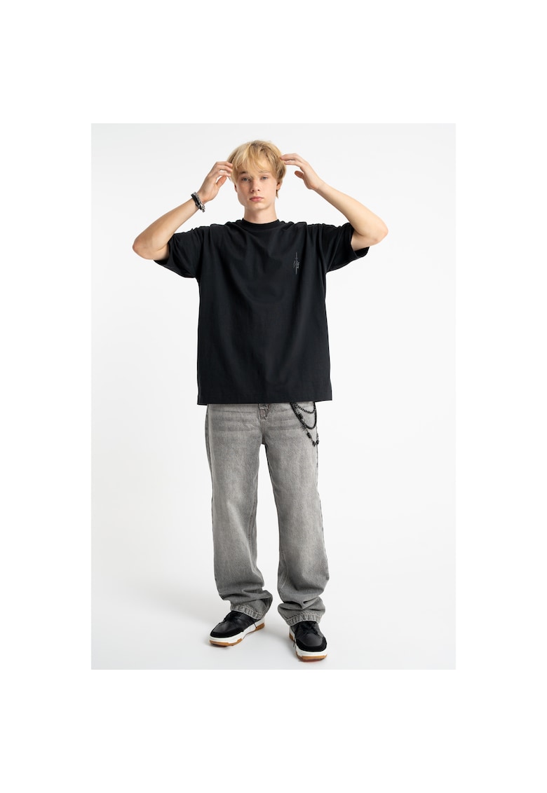 Tricou supradimensionat din bumbac cu imprimeu grafic pe spate