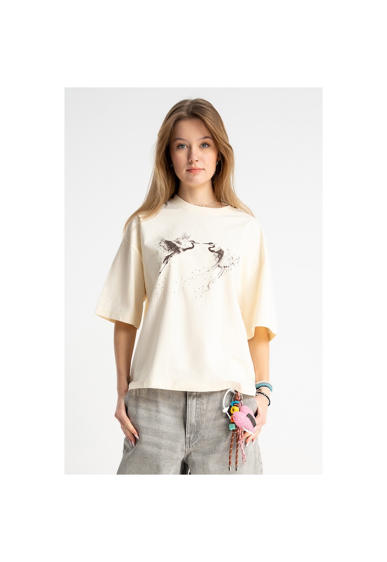 Tricou lejer cu imprimeu pe piept