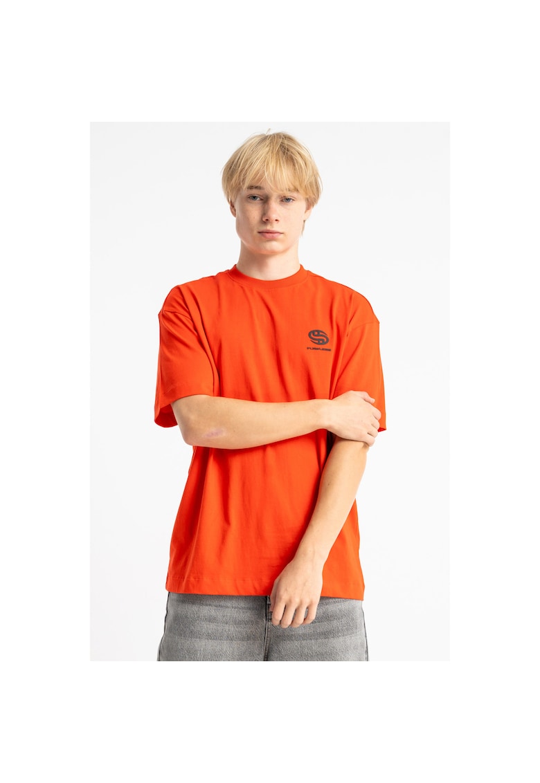 Tricou copii LOOSE - imprimeu grafic - portocaliu - bumbac