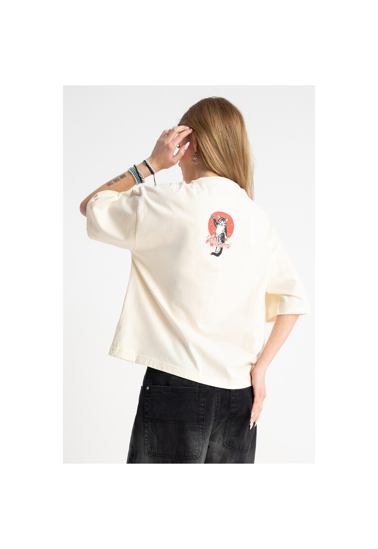 Tricou lejer cu imprimeu pe spate