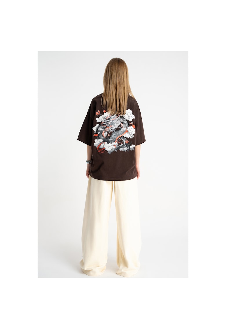 Tricou oversized cu imprimeu pe spate