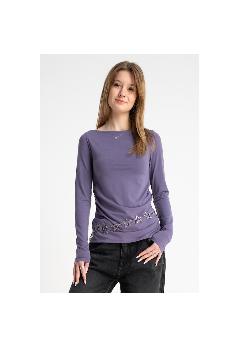 Bluza slim fit cu motiv uni