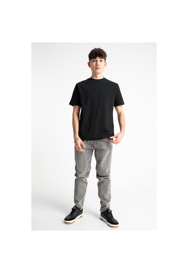 Blugi slim fit cu aspect decolorat