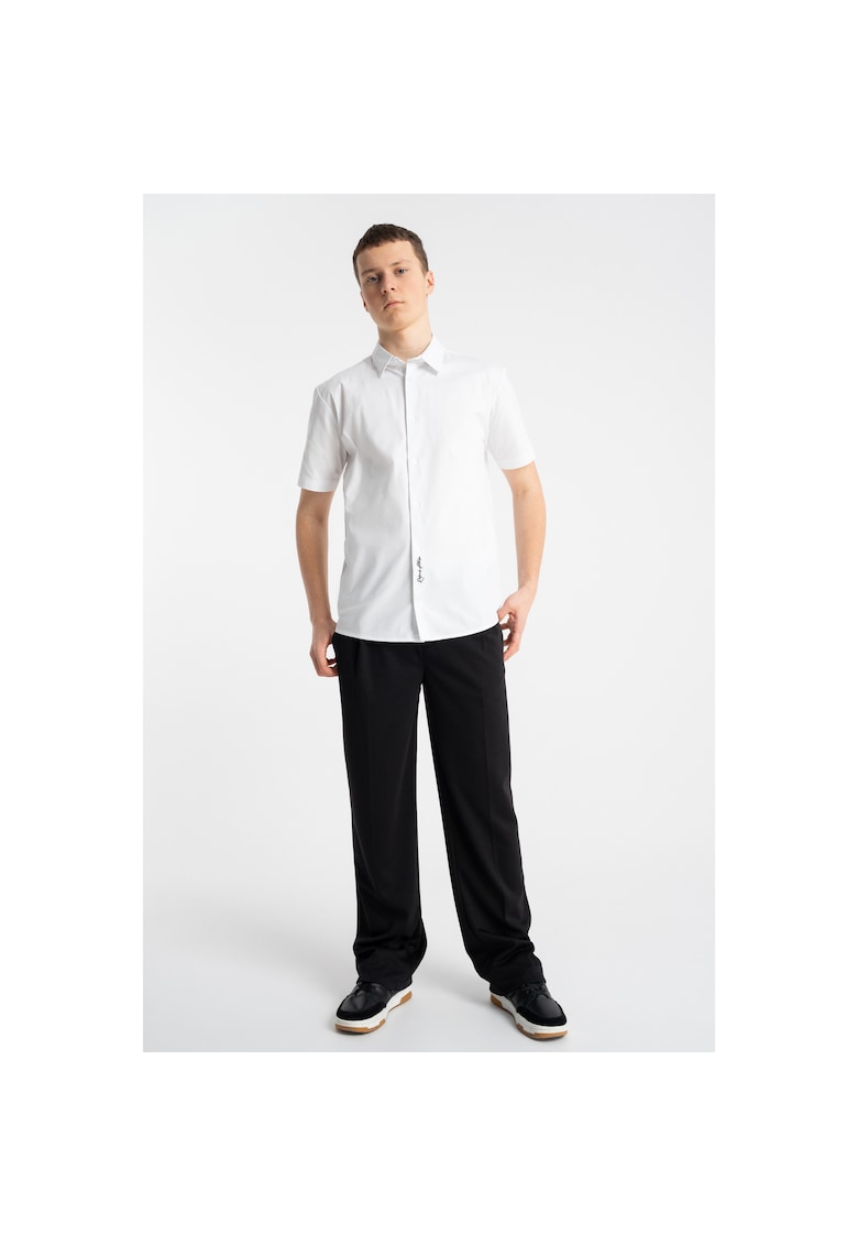 Pantaloni cu croiala regular si pense