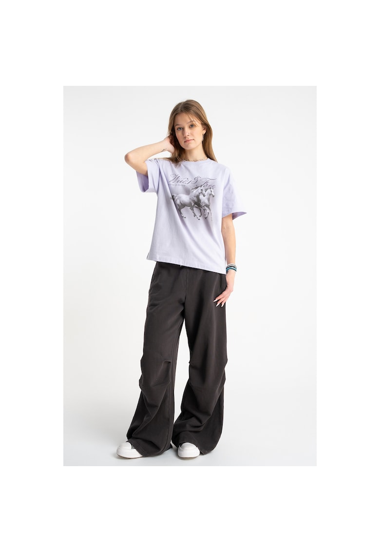Pantaloni de trening cu pliuri la genunchi