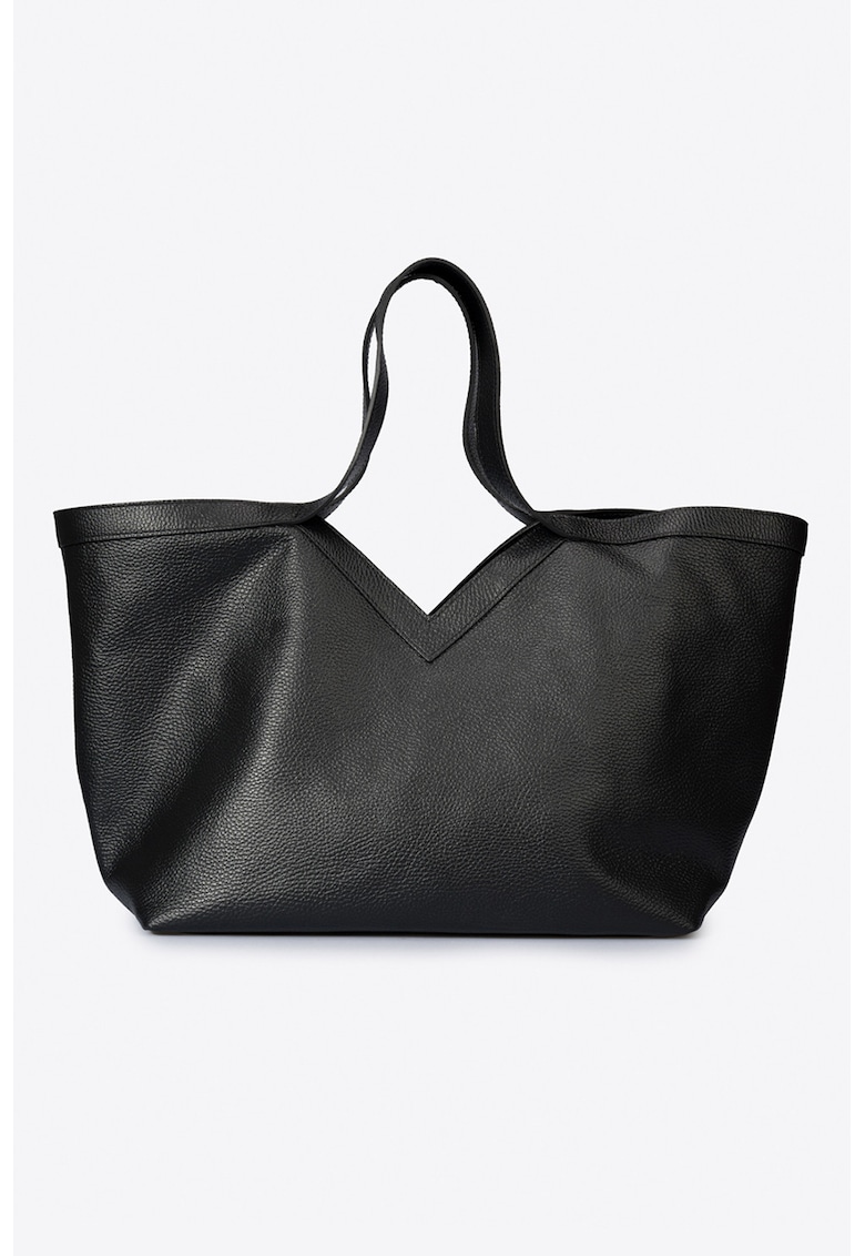 Geanta tote de piele - Negru