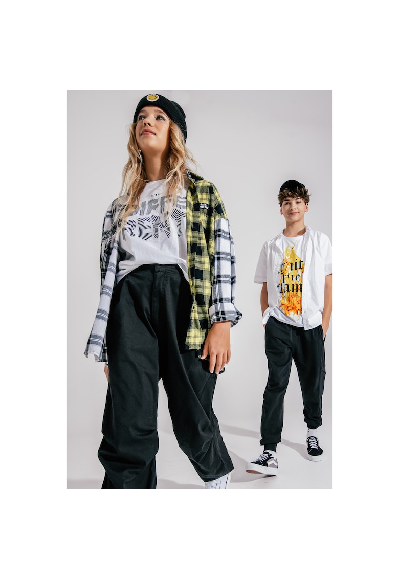 Camasa cu carouri si aspect 2 in 1