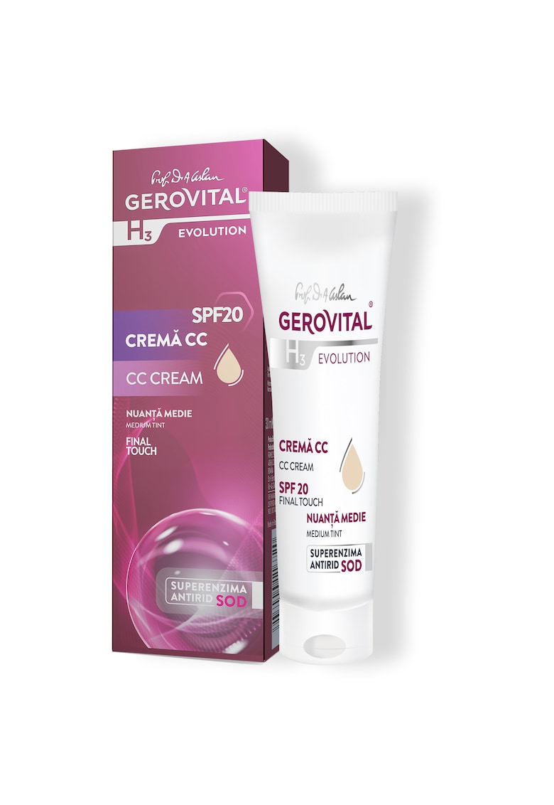 Crema de fata CC nuantatoare mediu - cu SPF 20 H3 Evolution - 30 ml