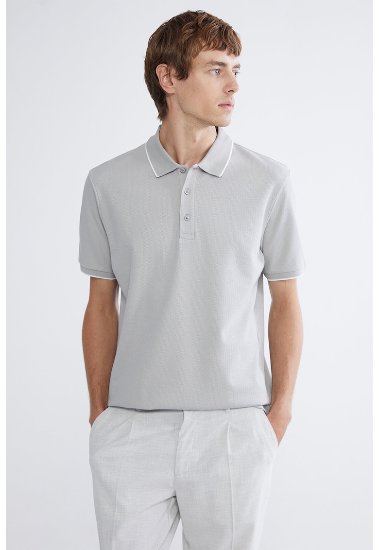 Tricou polo din bumbac - Gri