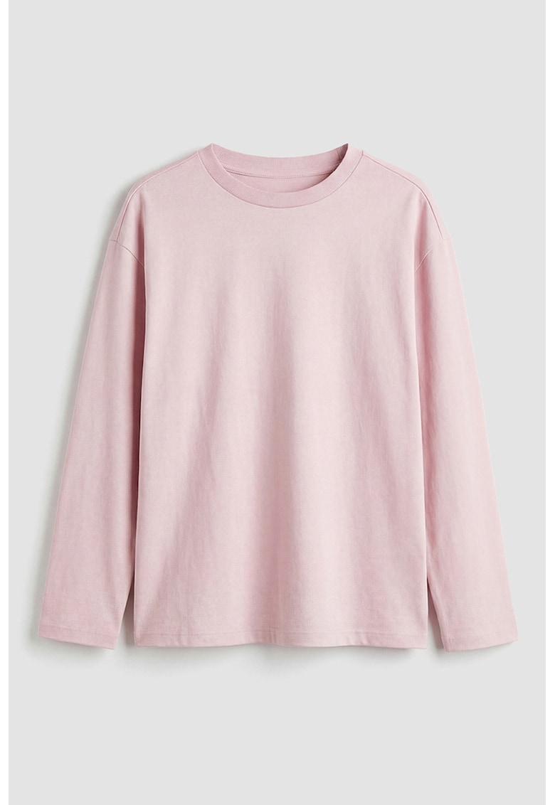 Bluza uni din bumbac - Roz deschis