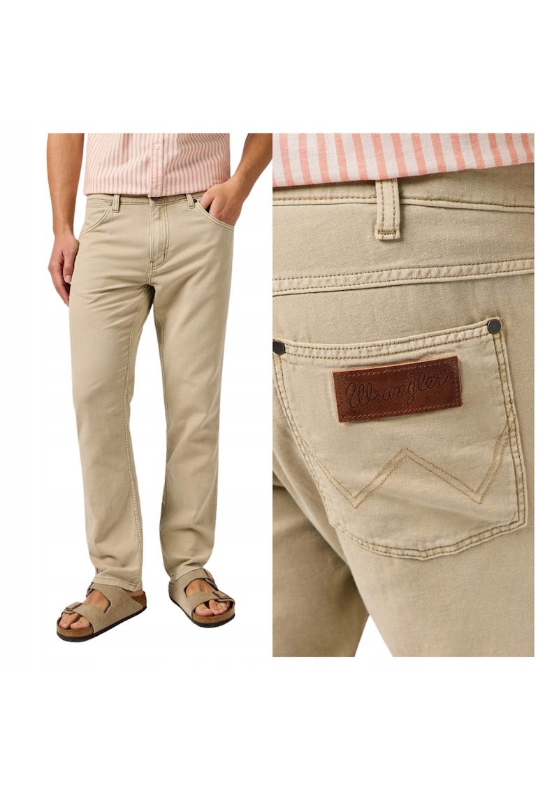 Pantaloni Barbati - Greensboro - Lungi - Straight Fit - Talie Medie - 4 Buzunare - Fermoar - Bumbac - W33-L34 US - Bej