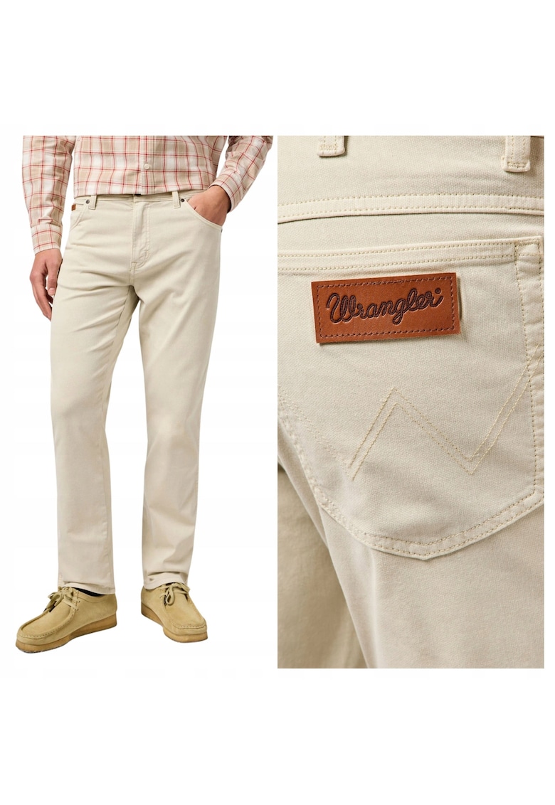 Pantaloni Barbati - Texas - Lungi - Straight Fit - Talie Medie - 5 Buzunare - Fermoar - Bumbac - Bej - Bej