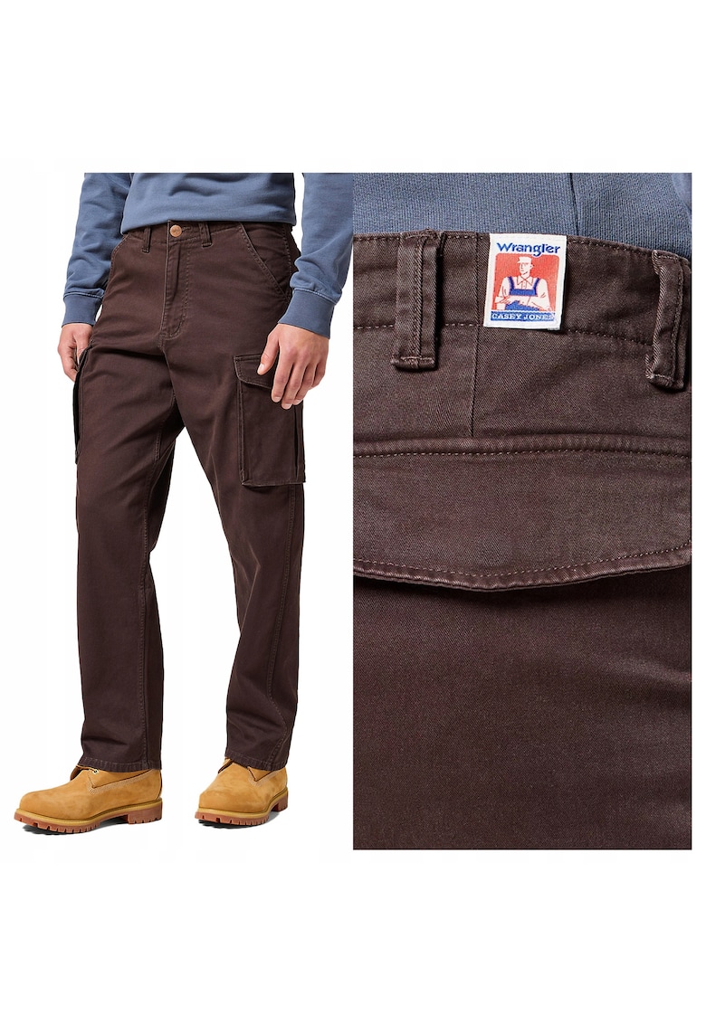 Pantaloni Barbati - Casey Jones Cargo - Lungi - Straight Fit - Talie Medie - 5 Buzunare - Fermoar - Bumbac - Maro deschis
