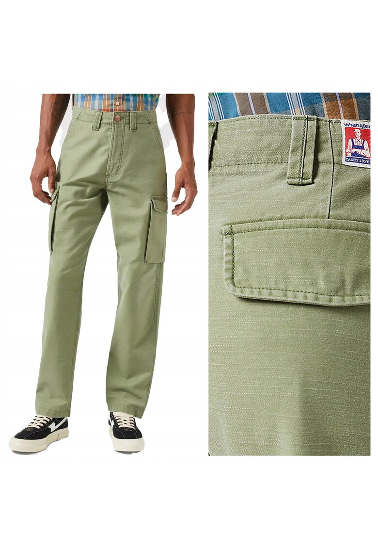 Pantaloni Barbati - Casey Jones Cargo - Lungi - Straight Fit - Talie Medie - 5 Buzunare - Fermoar - Bumbac - Bej