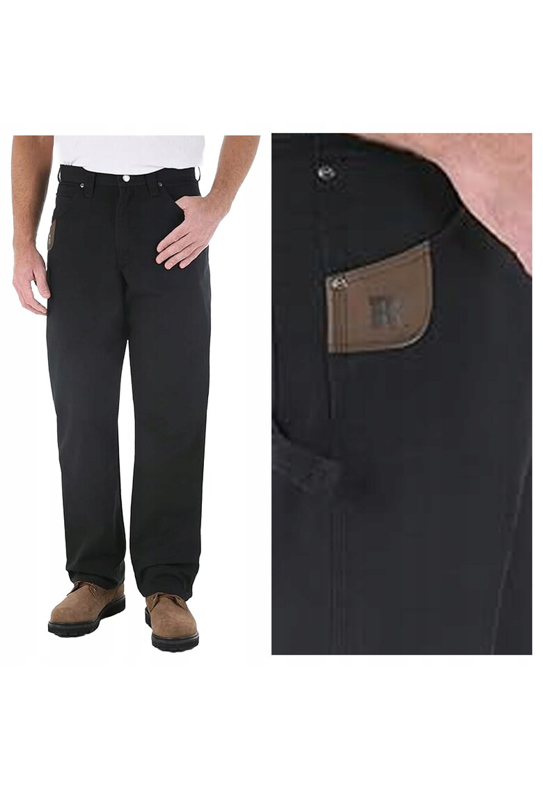 Pantaloni Barbati - Riggs Workwear Carpenter - Lungi - Straight Fit - Talie Inalta - 5 Buzunare - Fermoar - Bumbac - W31-L32 US - Negru