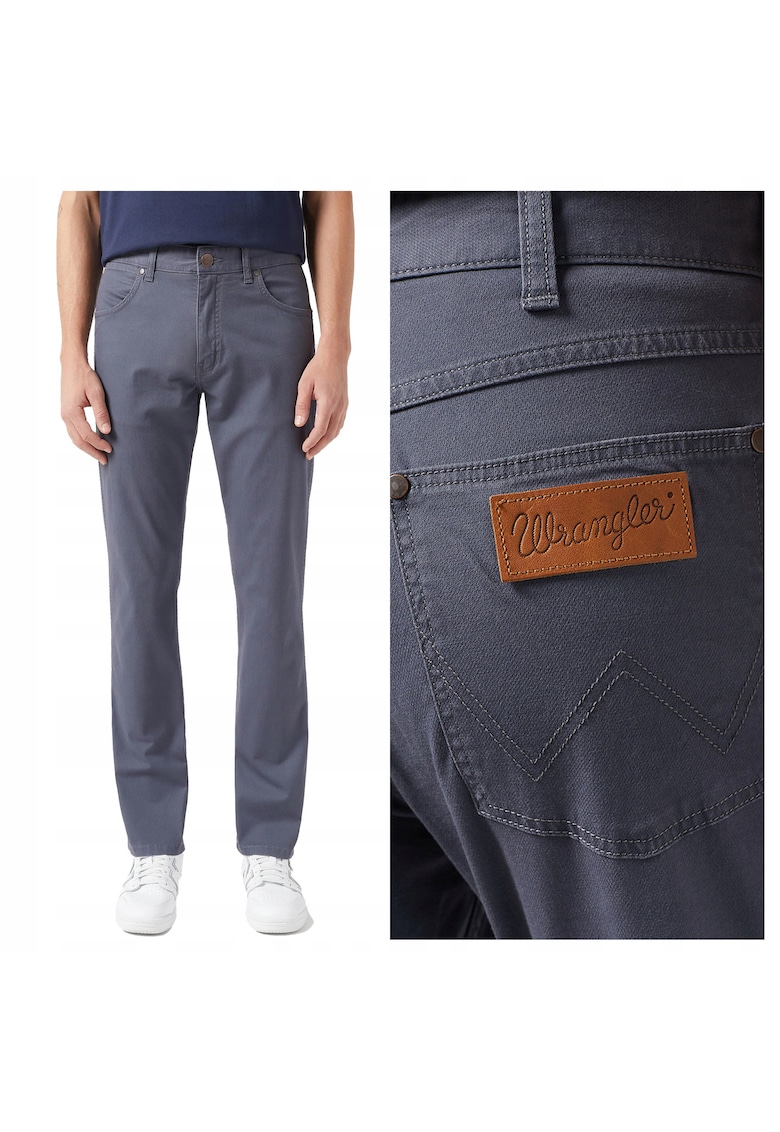 Pantaloni Barbati - Greensboro - Lungi - Straight Fit - Talie Inalta - 5 Buzunare - Fermoar - Bumbac - W31-L34 US - Gri