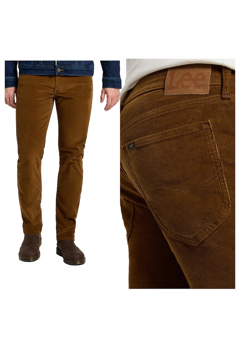 Pantaloni Daren Zip Fly - 5 buzunare - bumbac - maro - Maro deschis