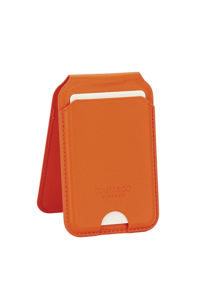 Port card portocaliu cu blocare RFID - Suport ajustabil si Oglinda 19678 - Portocaliu