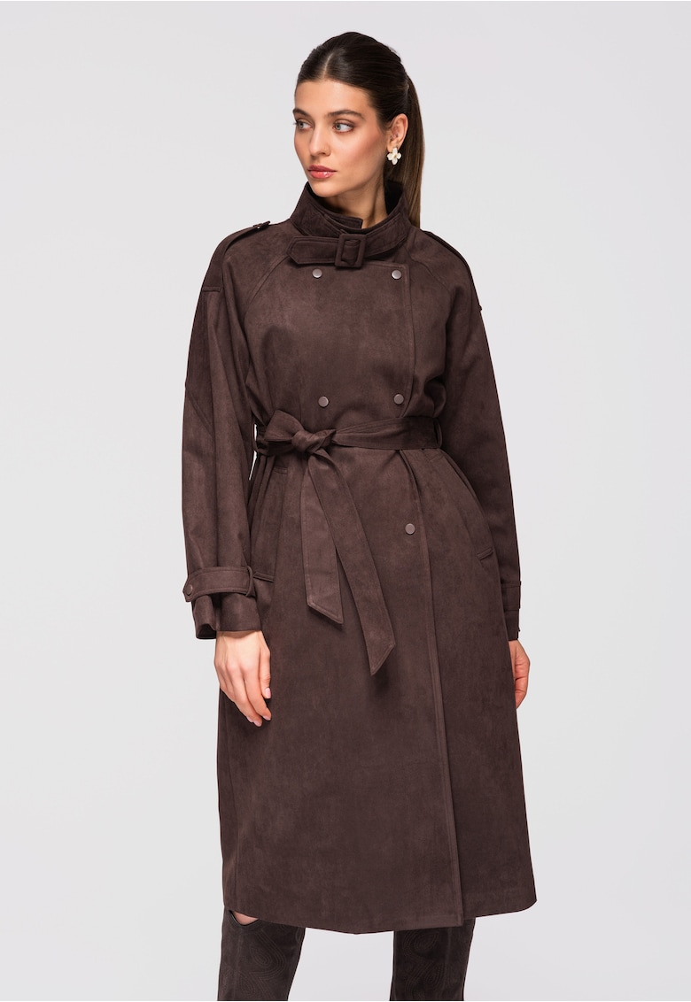 Palton de tranzitie midi OW-COLC-0115 - Maro