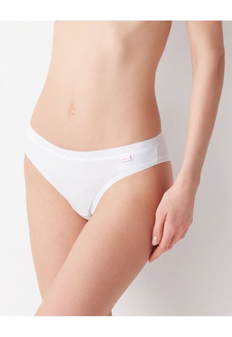 Chiloti brazilieni bumbac cu talia joasa AD738 0001 - Alb