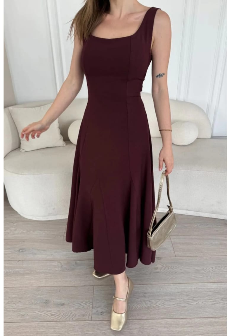 Rochie midi mulata visiniu - jerseu