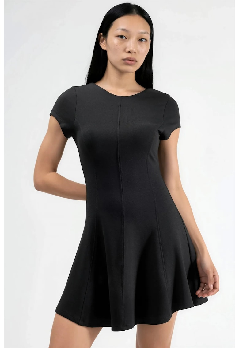 Rochie Mini Guler in U - Negru - Negru