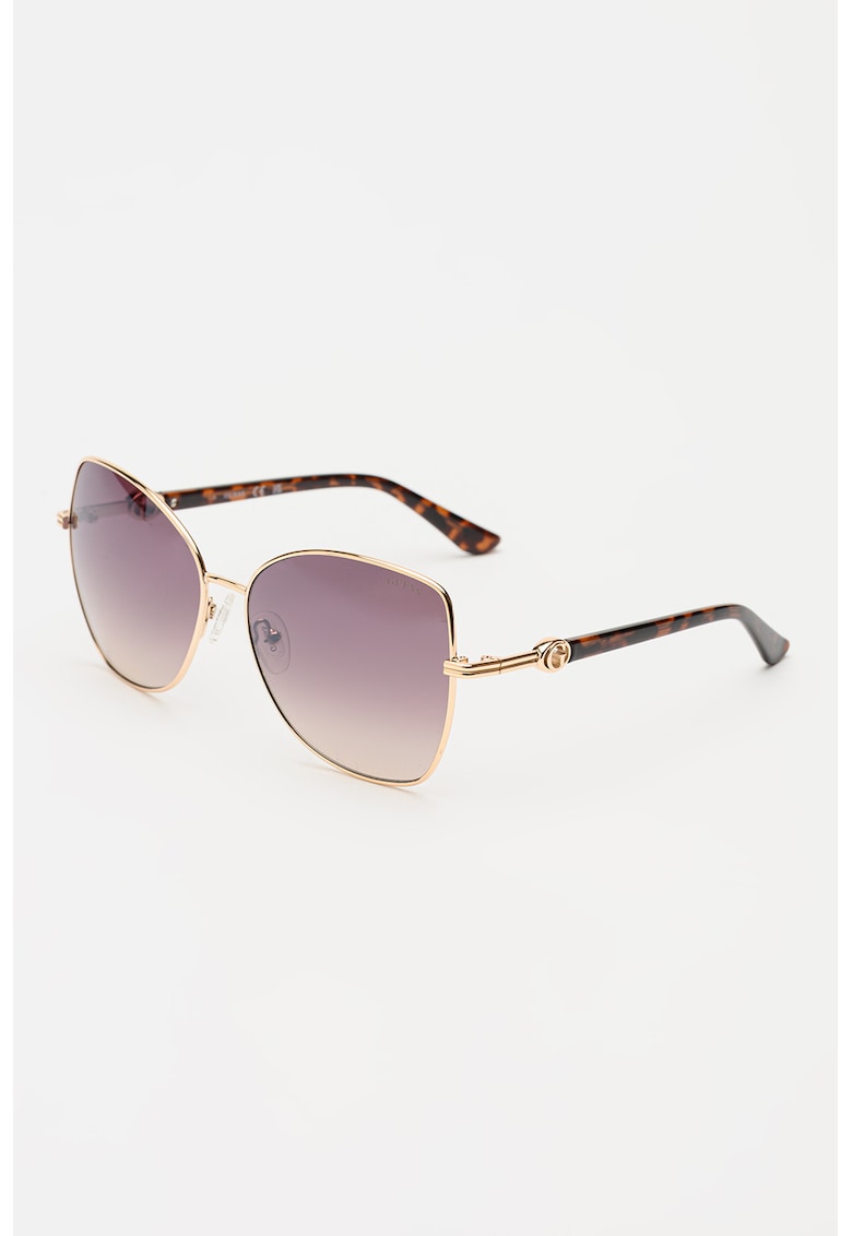 Ochelari de soare cat-eye cu rama metalica - Auriu