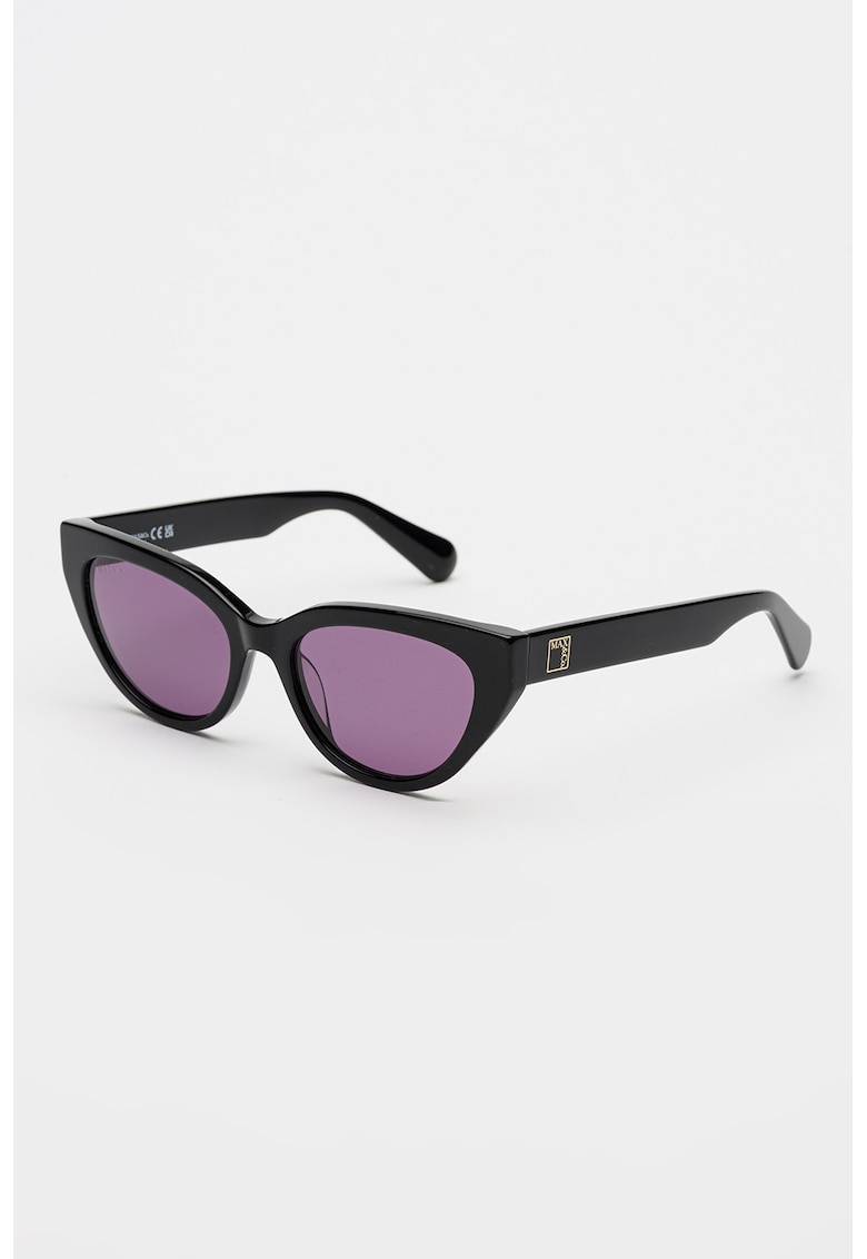 Ochelari de soare cat-eye cu logo - Negru