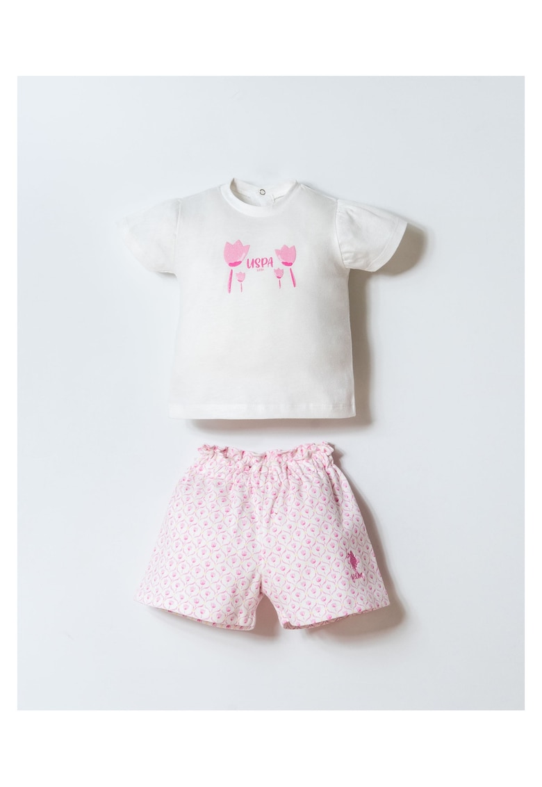 Set tricou pantaloni Alb - Alb