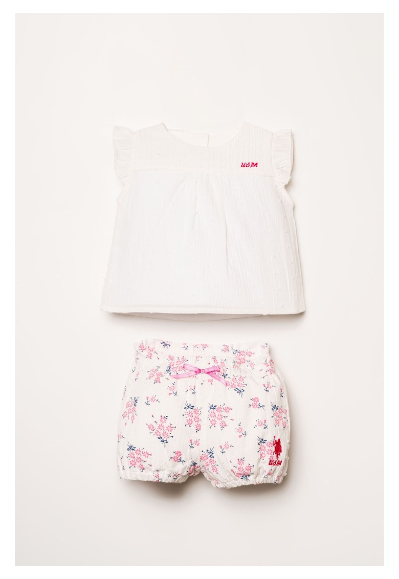 Set scurtă și pantaloni scurți cu Alb - Alb