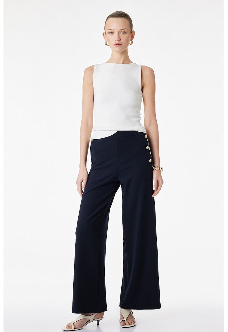 Pantaloni cu croiala ampla - Bleumarin
