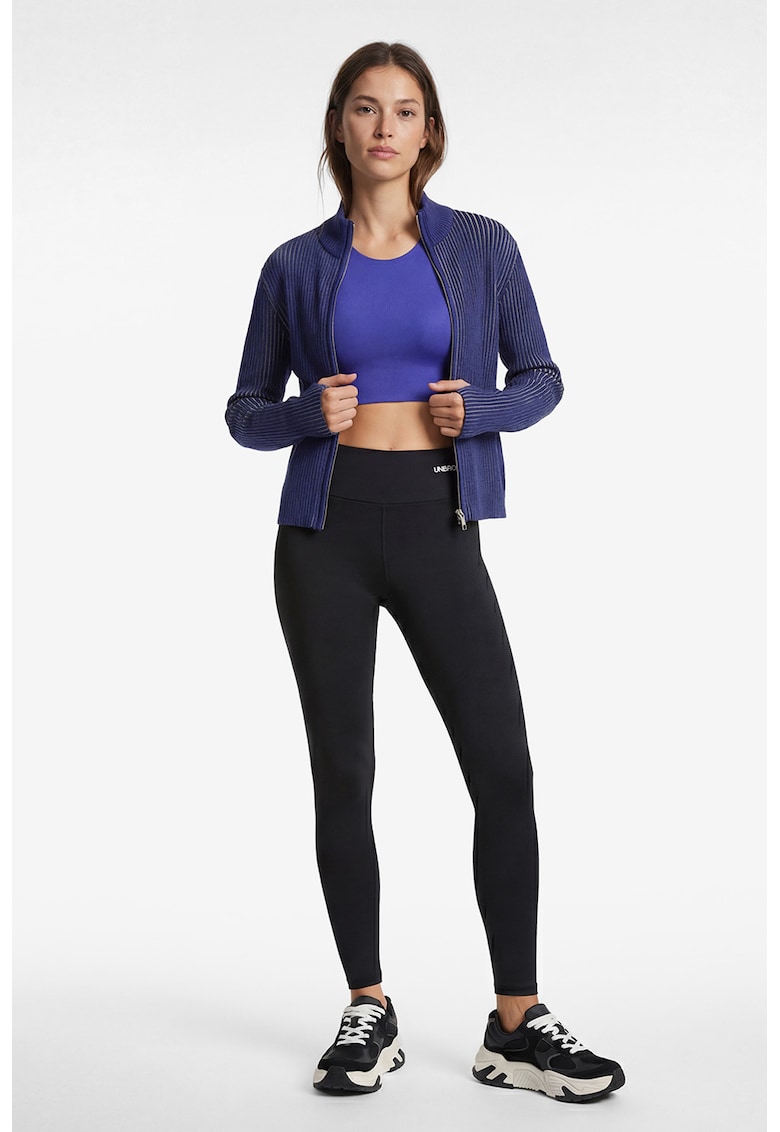 Colanti crop cu talie inalta - Negru