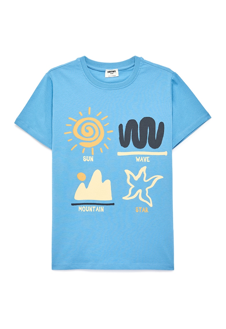 Tricou cu imprimeu - Albastru lavanda