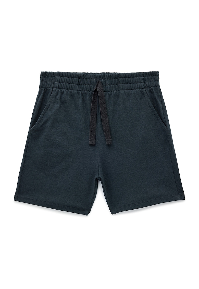 Pantaloni scurti cu snur de ajustare in talie - Bleumarin