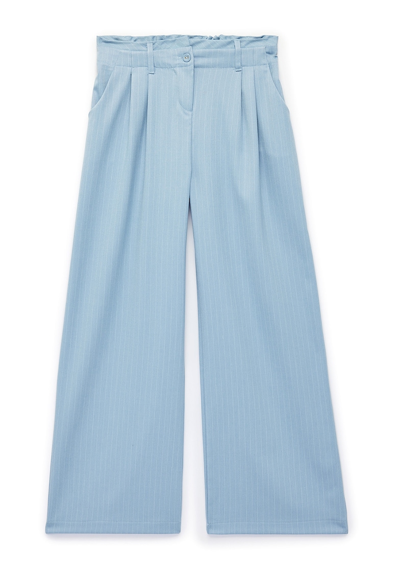 Pantaloni cu croiala ampla si talie elastica - Albastru deschis
