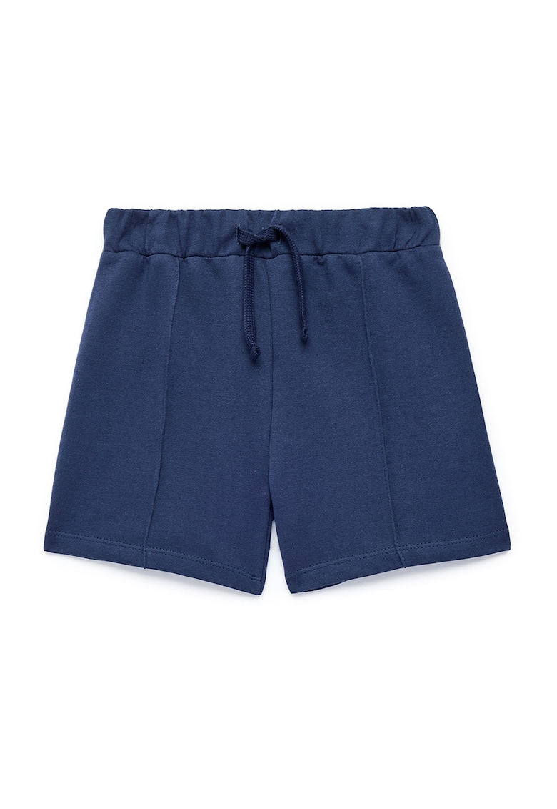 Pantaloni scurti de bumbac cu pensa - Bleumarin
