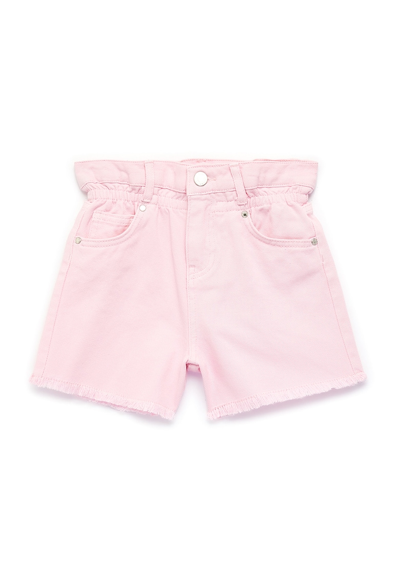 Pantaloni scurti cu talie elastica - Roz deschis