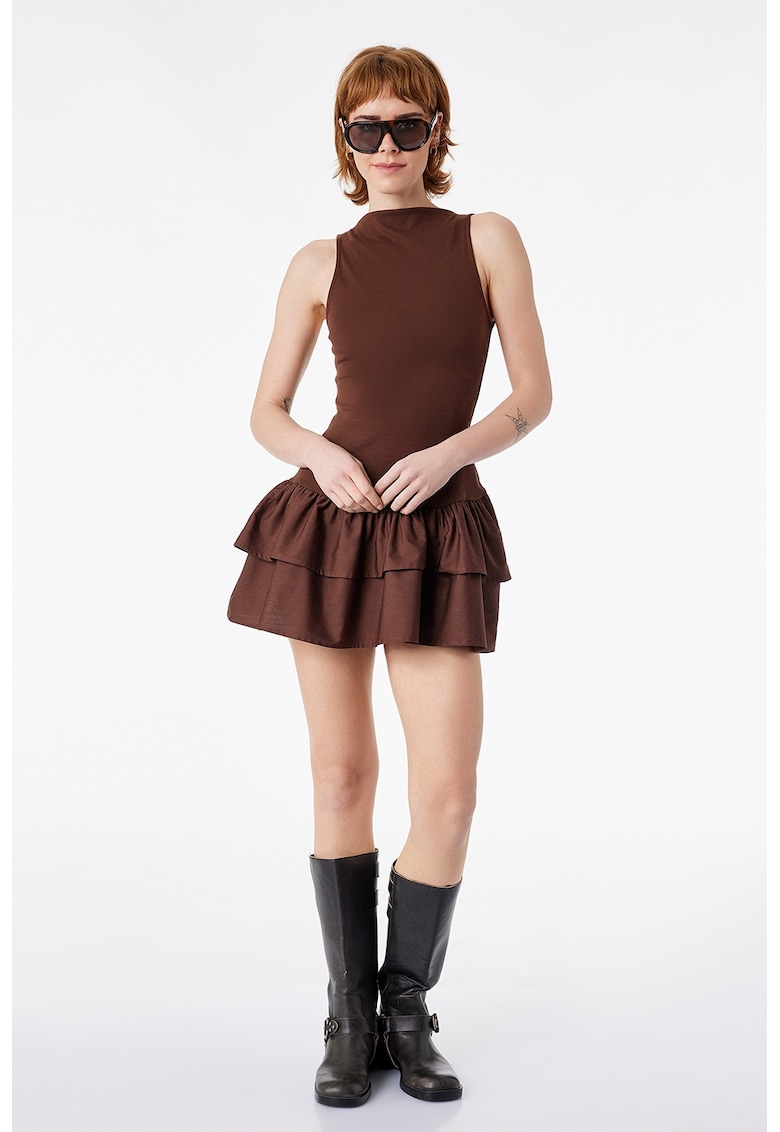 Rochie mini stratificata - fara maneci - Maro