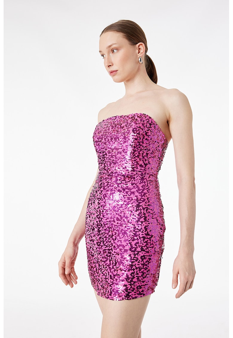Rochie mini cu paiete - Fucsia