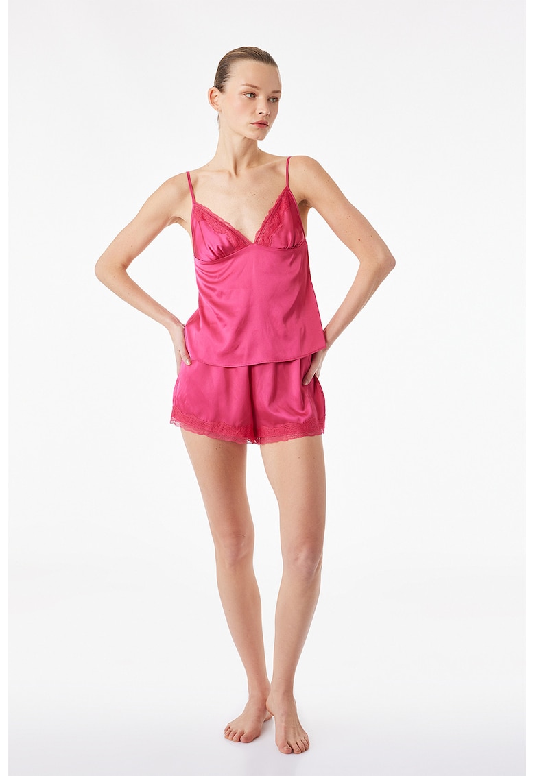 Top crop de pijama - Fucsia