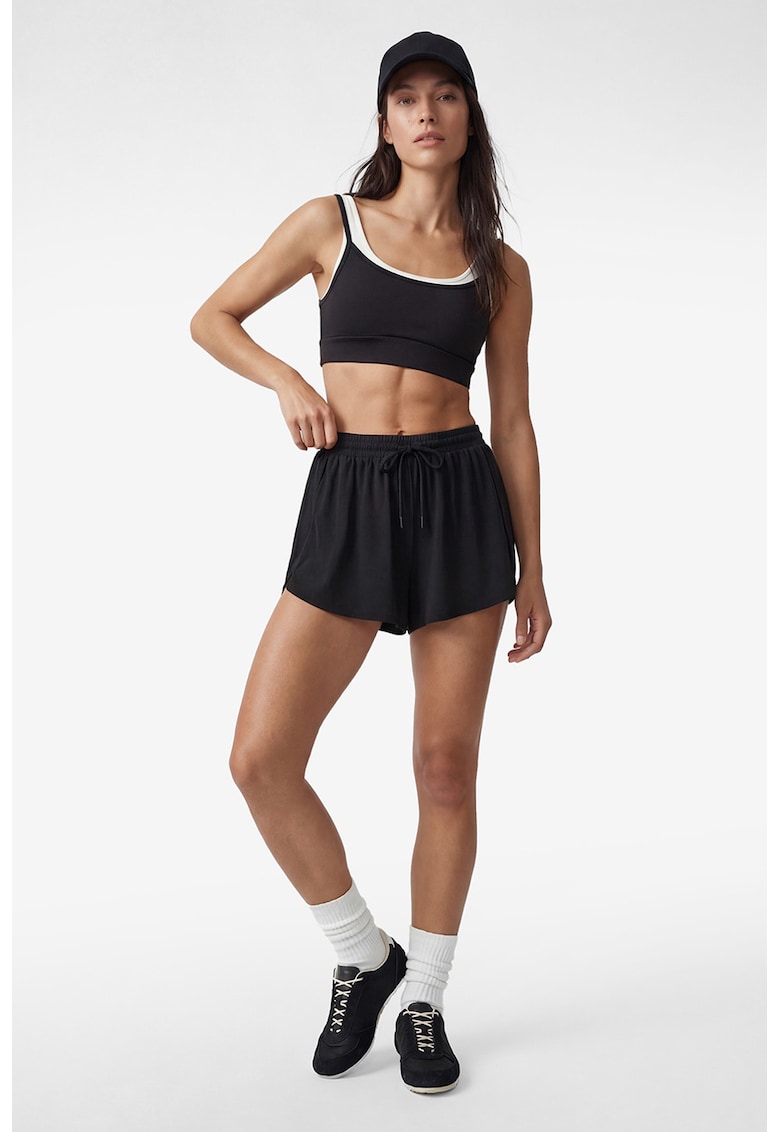 Pantaloni scurti cu talie ajustabila - Negru