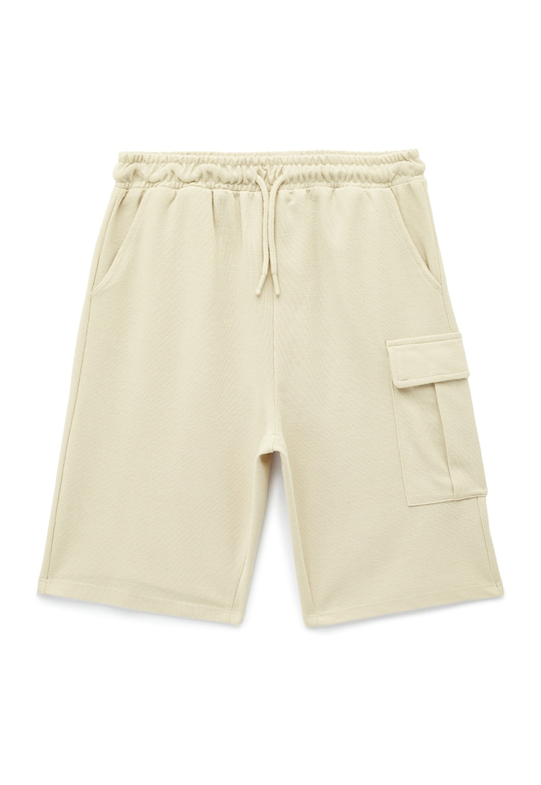 Pantaloni scurti relaxed fit cu buzunar - Bej deschis