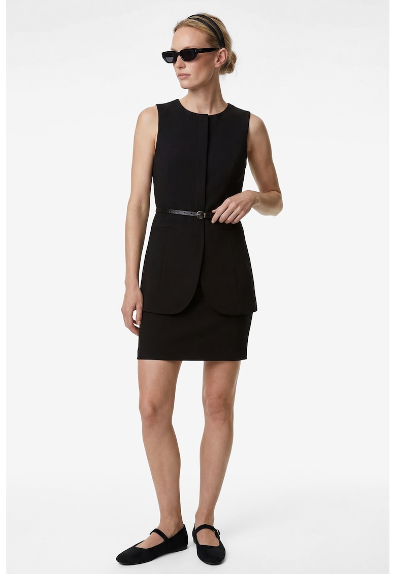 Rochie cu aspect 2in1 - Negru