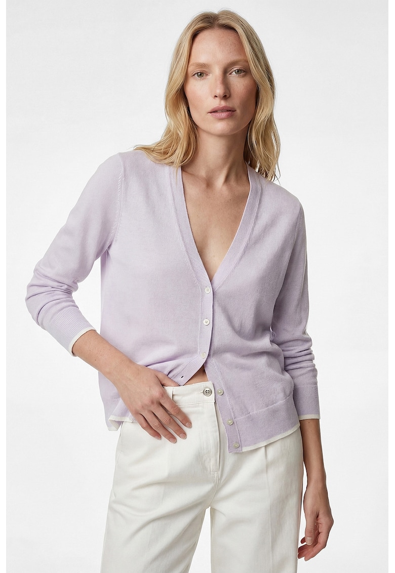 Cardigan lejer cu decolteu in V - Lila
